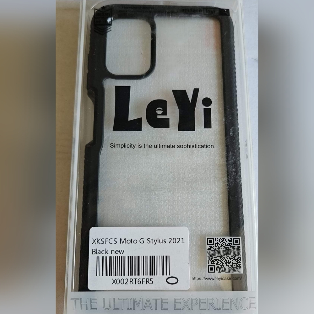 Phone Case for Moto G Stylus 2021 Black and Clear